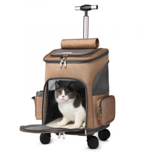 Portable Pet Trolley Backpack for Cats & Dogs