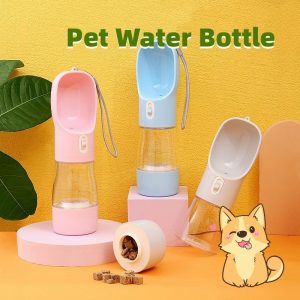 2-in-1 Portable Pet Water Bottle with Food Container