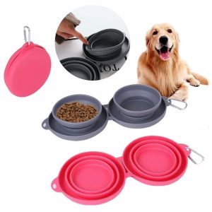 Foldable Pet Feeding Bowl – Double Travel Bowls for Dogs & Cats